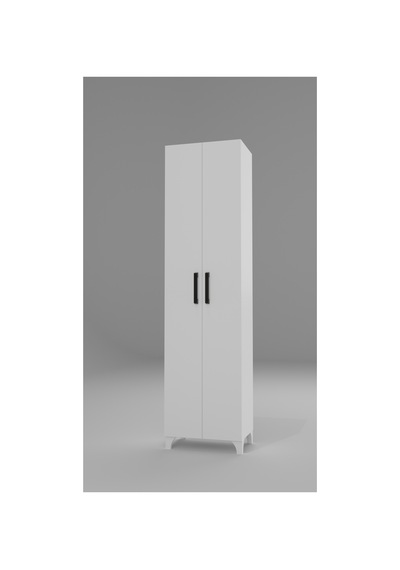 Long 2 Kapaklı Raflı Çok Amaçlı Dolap Banyo Balkon Kiler Mdf Beyaz