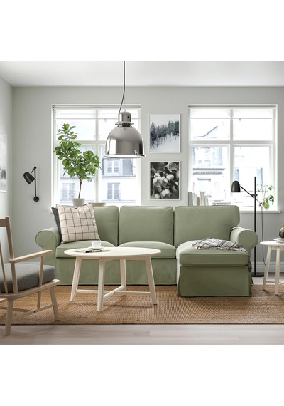 Ikea Gri Konforlu Kanepe - Uzanma Koltuklu 3'lü Kanepe