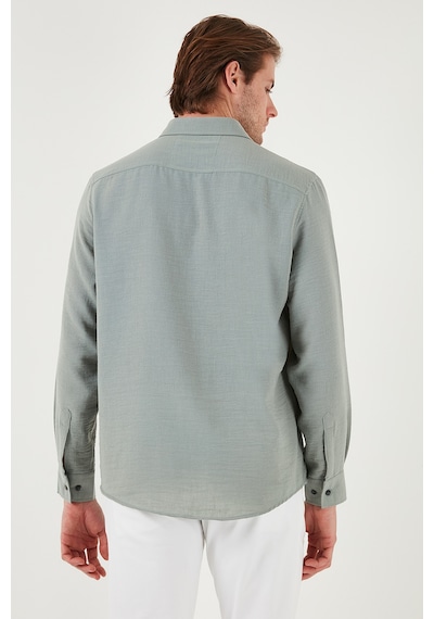 Buratti Regular Fit Uzun Kollu Düğmeli Yaka Erkek Gömlek Cf25S116777 Mint