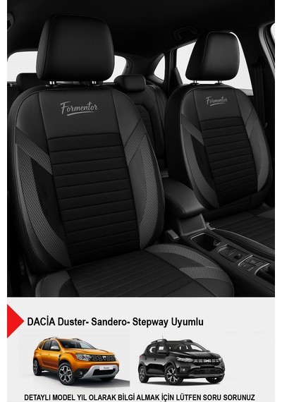 Formentor Tay Tüyü Oto Koltuk Kılıfı Dacia Sandero-stepway-duster Uyumlu Carbon