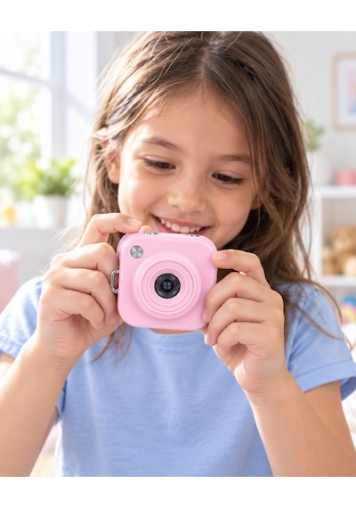 128 Gb A Kadar Hafıza Kartı Destekli Pembe Mini Dijital Fotoğraf Makinesi Standart