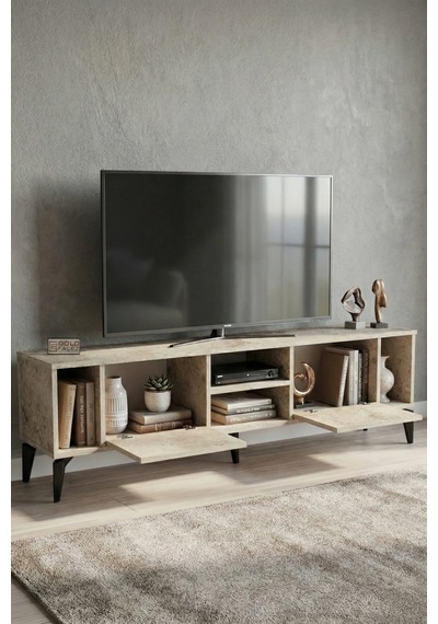 Linya Tv Sehpası Suntalam Ekru 160x35 Cm Çok Renkli