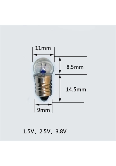 100 Adet, Mini Ampül, Deney Setleri Için, 2,5 V Sarı Ampul, Lamba