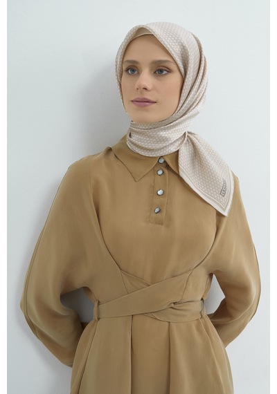Armine Saf İpek Sura Eşarp-2026 İlkbahar-yaz- 952800d Taş-vizon