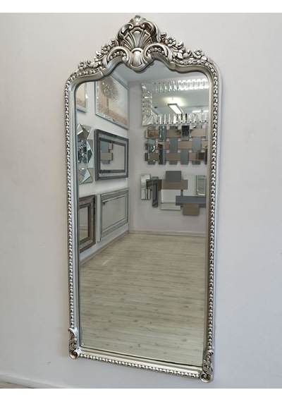 Ayna Denizi Princess Great Silver Model Gümüş Renk Dekoratif Boy Aynası Gümüş