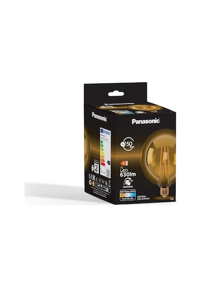 E27 Dim Edilebilir Filaman G125 Lamba 7w 630lm 2000k Gold
