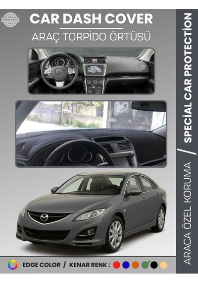 Mazda 6 2007-2013 Torpido Örtüsü Panel Halısı Koruma Torpido Koruma Araca Özel Kaymaz Kolay Montaj - 302 Stiloto