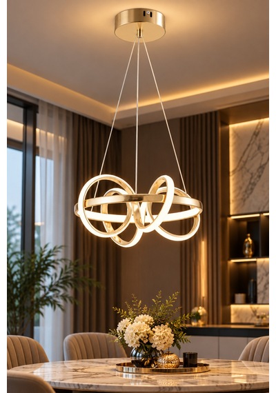 Sıla Gold Salon Hol Mutfak Avize Altın Altın