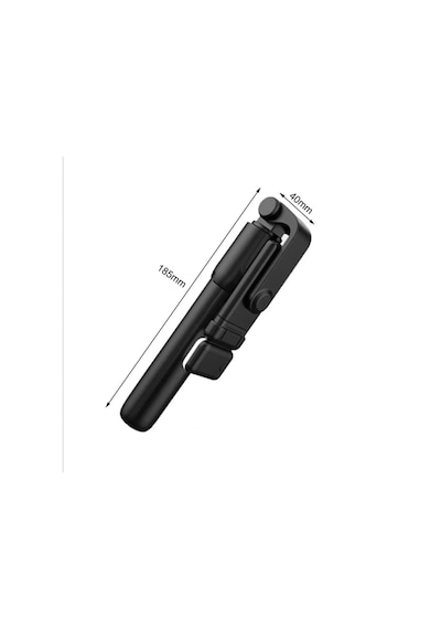 Siyah Renk Işıklı Bluetooth Kumandalı Dikey Ve Yatay Çekim Tripodlu Selfie Çubuğu Öz Çekim Tripodu