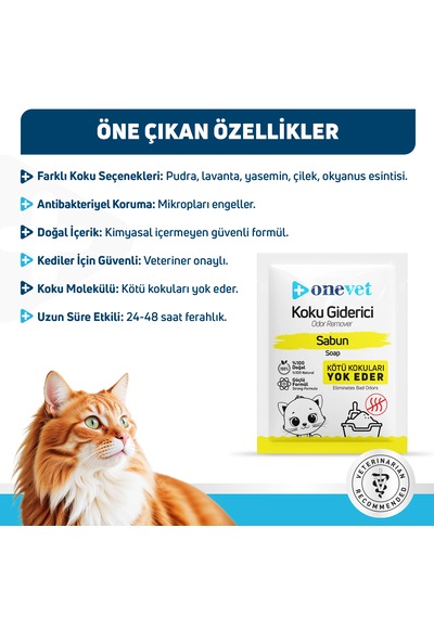 Onevet Kedi Koku Giderici Sabun Kokulu 15 x 25 G