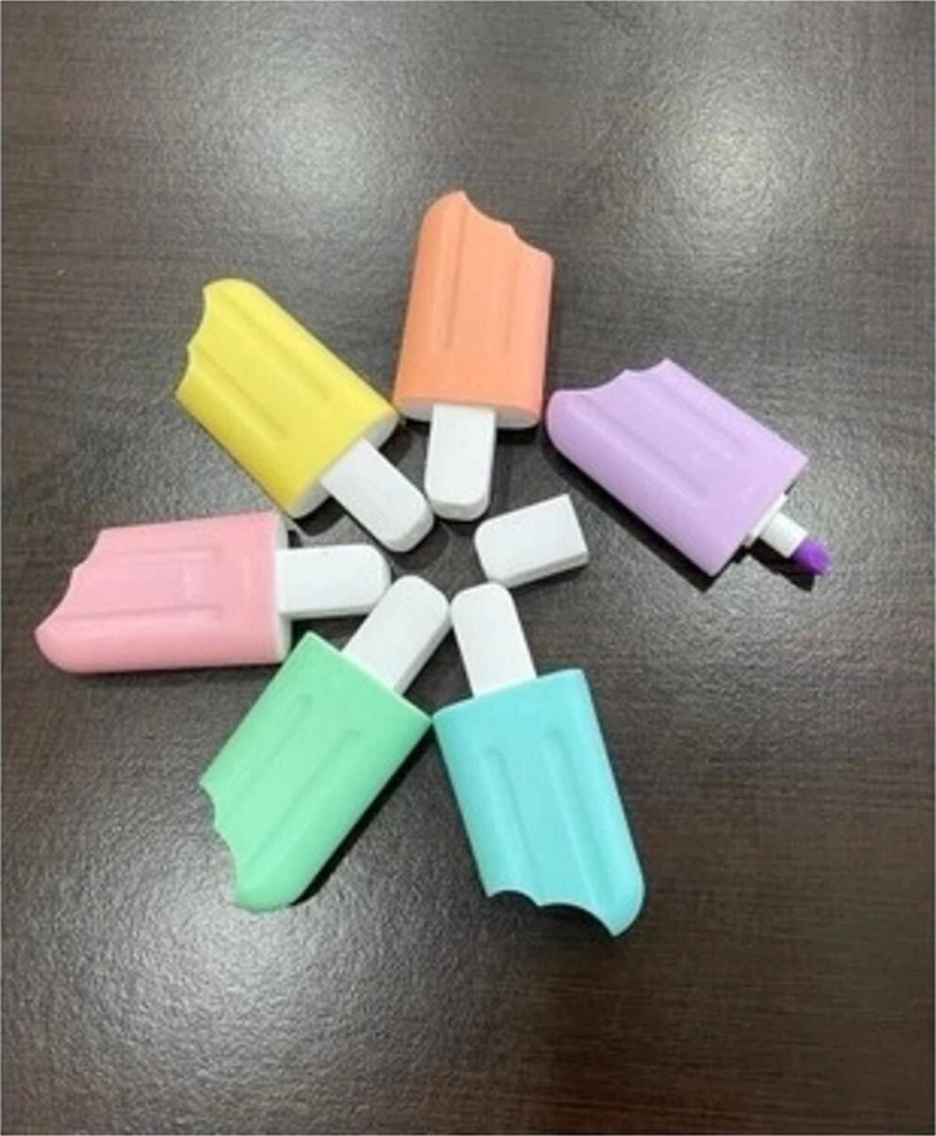 Fosforlu Kalem İşaret Kalemi Dondurma Şekilli Pastel Renk Çanta Mini 6 Renk 1900 Karışık