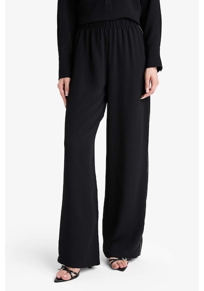 Defacto Wide Leg Geniş Paça Krep Pantolon F3068ax25aubk81 Siyah