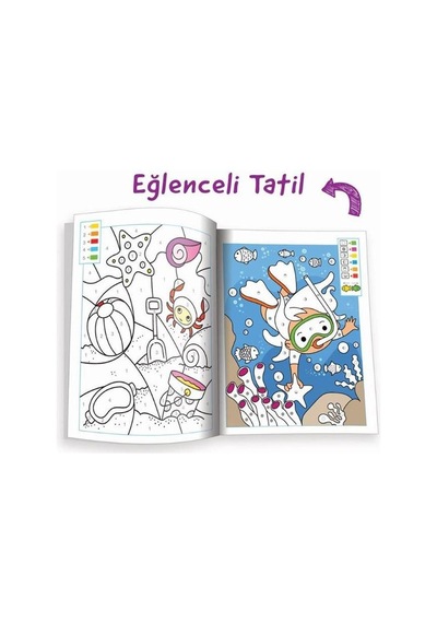 Kodlamalı Eğitici Boyama Kitabı - Eğlenceli Tatil