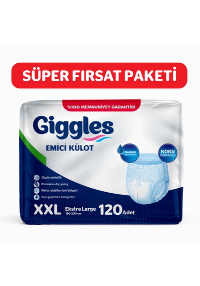 Giggles Yetişkin Emici Külot Xx Large 30'lu 4 Paket 120 Adet 2XL