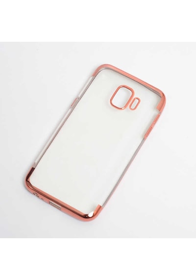 Galaxy Uyumlu J2 Core Kılıf Dört Köşeli Lazer Silikon Kılıf Rose Gold