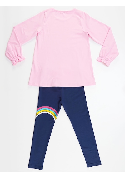 Rainbow Star Kız Çocuk T-shirt Tunik Tayt Takım