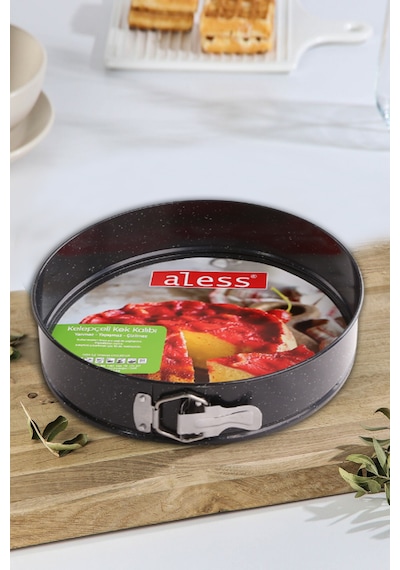 Aless Yanmaz Yapışmaz 26 Cm Kelepçeli Kek Kalıbı Siyah