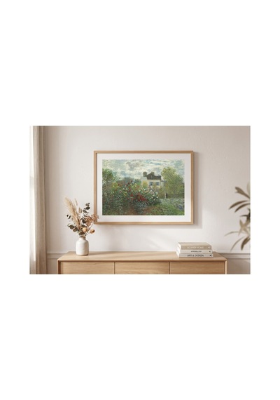 Monet Argenteuil'deki Bahçe, Yıldız Çiçekleri Çerçevesiz Poster 30x42 Cm A3 Tablo Empresyonist