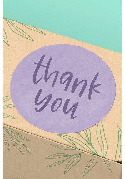 90 Adet Thank You Teşekkür Etiketi Lila Yuvarlak 3x3cm St2009 Çok Renkli