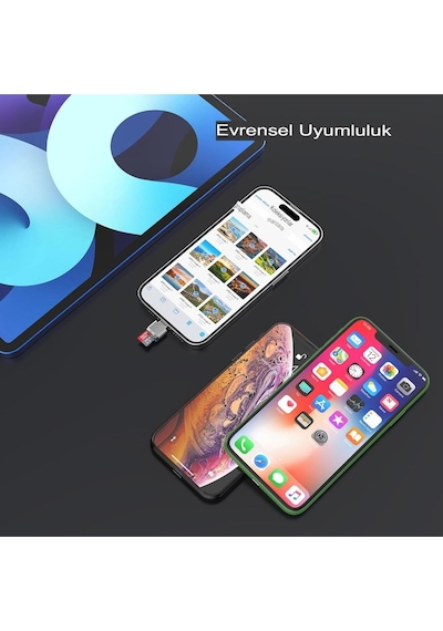 Apple Uyumlu iPhone iPad Micro Sd Kart Okuyucu, Mfi Sertifikalı Lightning - Micro Sd/tf Kart Okuyucu