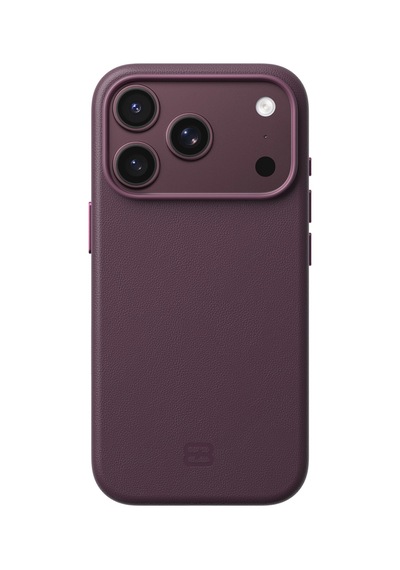 İphone 18 Pro Max Uyumlu 6.9 Nappa Premium Vegan Deri Magsafe Kılıf Vişne
