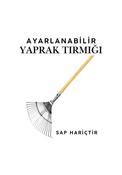 Metal Ayarlanabilir Yaprak Tırmığı Yaprak Ot Saman Temizleme Toplama Tırmığı 1 Adet Bahçe Tırmığı