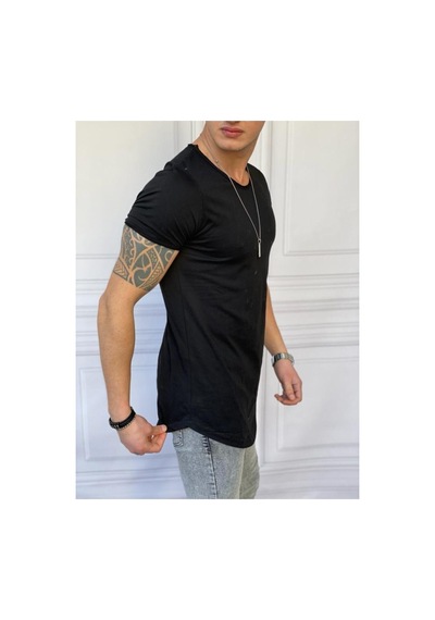 Modefendi Erkek Siyah Slim Fit Oval Kesim Kısa Kollu Siyah Pamuk Basic Tshirt Modefendi Erkek Siyah Slim Fit Oval Kesim Kısa Kollu Siyah Pamuk Basic Tshirt