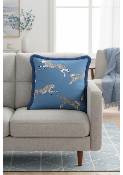 Lüks Leopar Motifli Saçaklı Yastık Kılıfı - Safari Şıklığı Modern Mavi Püsküllü Kırlent Kılıfı Toprak Ada Yeşili Lüks Leopar Motifli Saçaklı Yastık Kılıfı - Safari Şıklığı Modern Mavi Püsküllü Kırlent Kılıfı Toprak Ada Yeşili