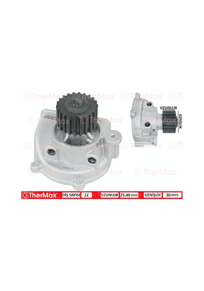 Thermax T01.107 Devirdaim Su Pompası Mazda E2200 R2 / Kıa Besta R2 2.2l 93- / Suzukı Vıtara 2.0l Rf Sv420d Sq420d 9 4-03 Ok04r15010-ok71015010-rf0315010