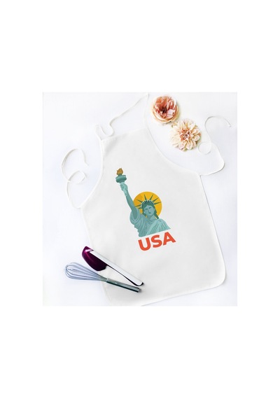 Bk Gift Usa Tasarımlı Beyaz Mutfak Önlüğü - Model 1
