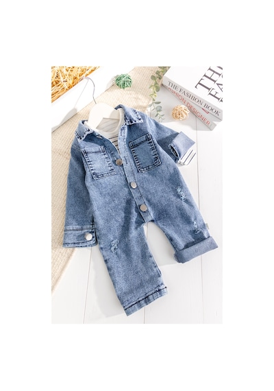 Denim 2'li Erkek Bebek Kot Tulum mavi