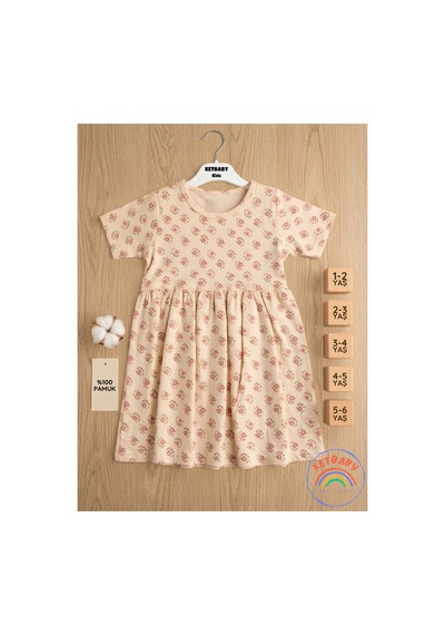 Ketbaby %100 Pamuklu Çiçek Desenli Yeni Sezon Kız Çocuk Elbise 1-6 Yaş Yazlık Konfor Serisi Bej Bej Ketbaby %100 Pamuklu Çiçek Desenli Yeni Sezon Kız Çocuk Elbise 1-6 Yaş Yazlık Konfor Serisi Bej Bej