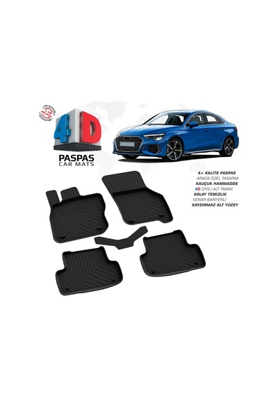Audi A3 4d Araca Özel Havuzlu Kauçuk Paspas 2020 Üzeri