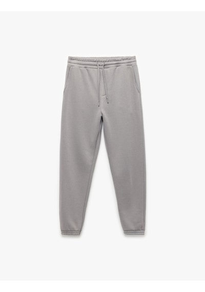 Koton Beli Bağcıklı Şardonlu Cep Detaylı Jogger Eşofman Altı Gri 6wam40013mk Gri