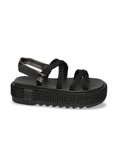 Bohonomad Tahiti Chunky Platform Kadın Sandalet - Siyah Haki