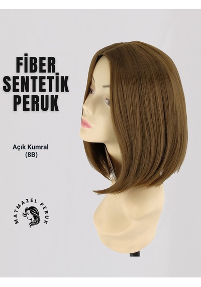 Küt Model Fiber Sentetik Peruk Açık Kumral No-8B
