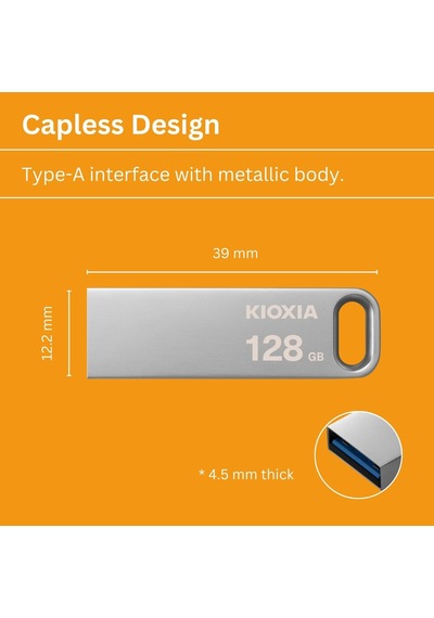Kıoxıa Transmemory U366 128gb Usb Bellek Usb 3.2 Gen 1, Metal Diğer