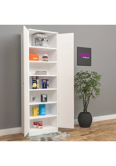 Home Çok Amaçlı 2 Kapaklı 8 Raflı Dolap Mdf Beyaz Home Çok Amaçlı 2 Kapaklı 8 Raflı Dolap Mdf Beyaz
