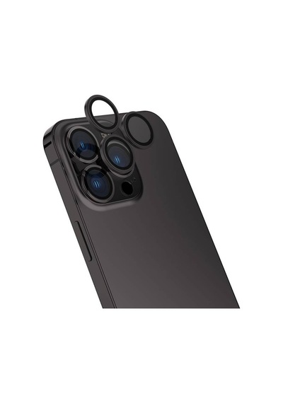 Coolacs Apple Uyumlu iPhone 15 Pro Ultra İnce Damla Kamera Lens Koruyucu Siyah