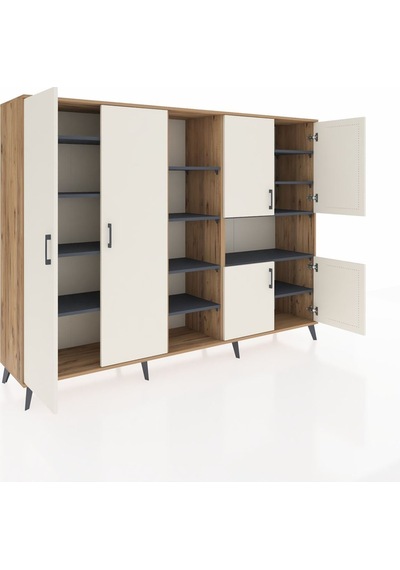Hyperion Dolap 13 Raflı 6 Kapaklı 220x44x163 Çam-aytaşı/antrasit Aytası/antrasıt - Atlas Çam Hyperion Dolap 13 Raflı 6 Kapaklı 220x44x163 Çam-aytaşı/antrasit Aytası/antrasıt - Atlas Çam