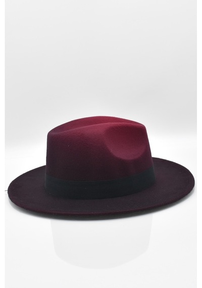 Külah Erkek Multicolor Fötr Şapka Bordo Panama Hat-Bordo-Standart