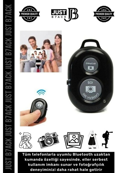 Uzaktankumanda Bluetooth Tüm Telefonlara Uyumlu Pilli Fotoğraf Video Selfie Uzaktan Kumanda