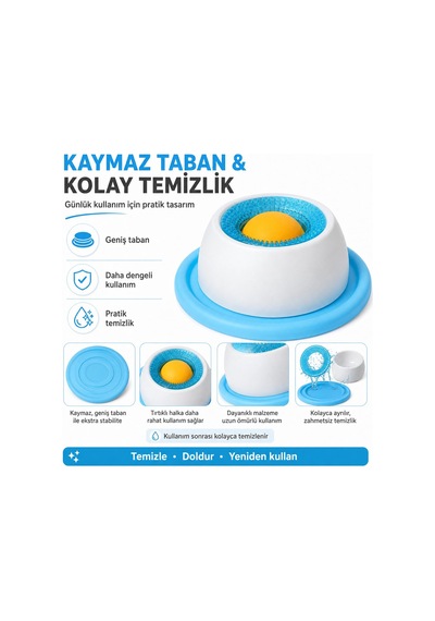 Madpet Kedi Kreması Yalama Oyuncağı Turuncu, Döner Toplu Sıvı Ödü
