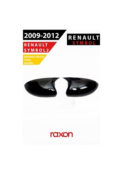 Renault Symbol 2 2009 2012 Batman & Yarasa Ayna Kapağı Parlak Piano Black Sport