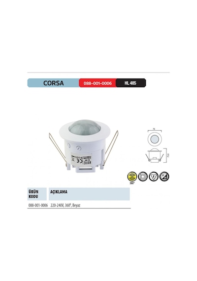 Horoz Corsa Hl 485 360 Derece Sıva Altı Hareket Sensör