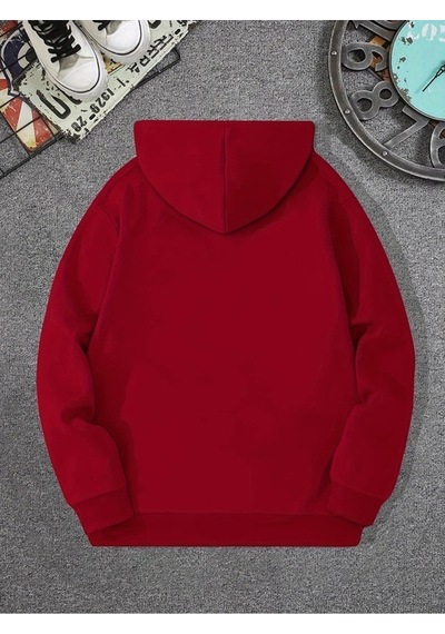 Uyguntarz İmza Baskılı Oversize Sweatshirt Kırmızı