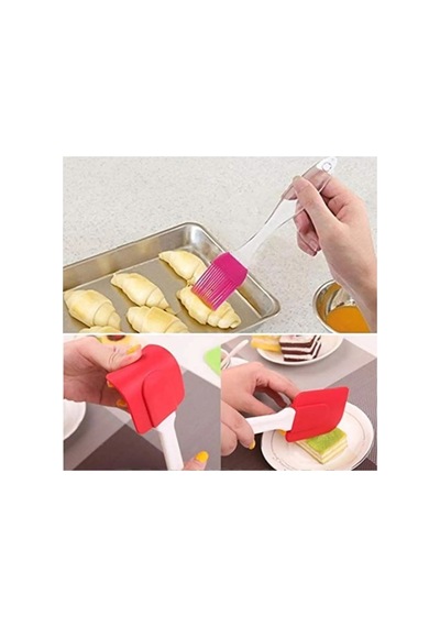 2 Li Set Pasta - Börek - Poğaça Yağ Fırçası Ve Spatula Seti