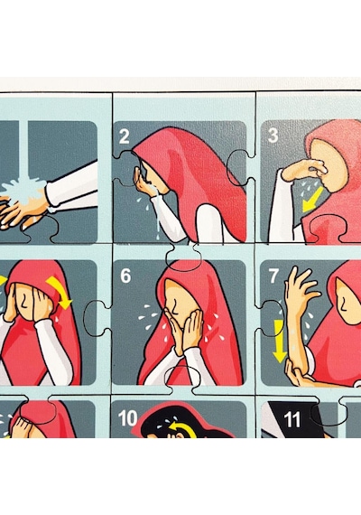 Moon Beavers İslamı Öğreniyorum Puzzle Serisi - Kız Abdest 83016,islami Eğitici Öğretici Ahşap Oyuncak