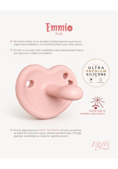 Tgm Baby Ultra Premium Silikon Kalpli Emzik Plus Açık Pembe