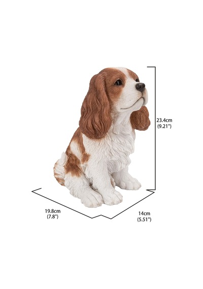 Gift 87803-c Kahverengi/beyaz Kral Charles Spaniel Oturan Heykel